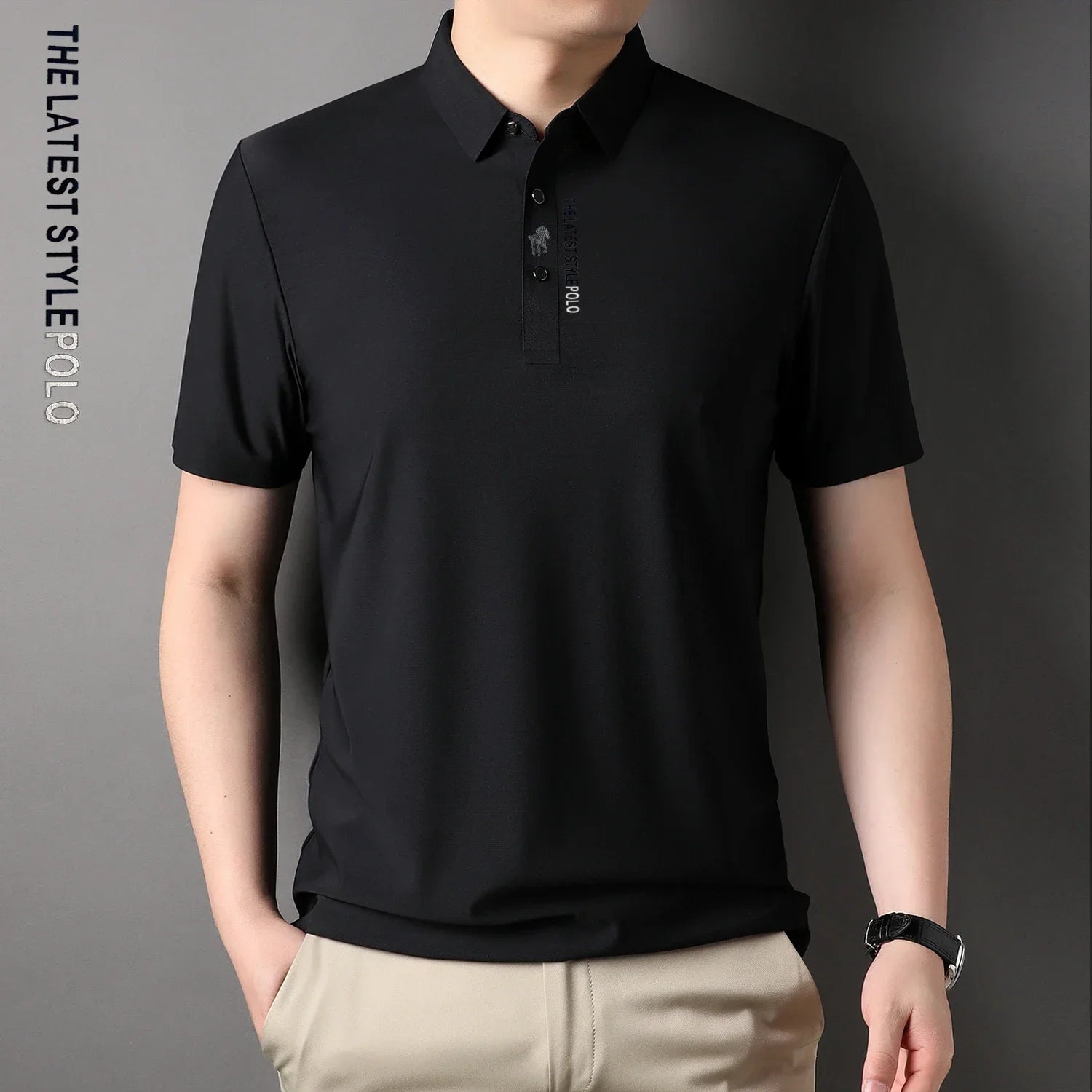 Ice Silk Embroidered Polo